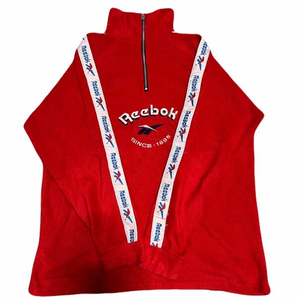 vintage 90's Reebok フリース ハーフジップ 赤