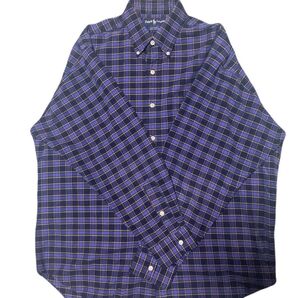 希少 POLO RALPH LAUREN チェックシャツ ボタンダウン パープル