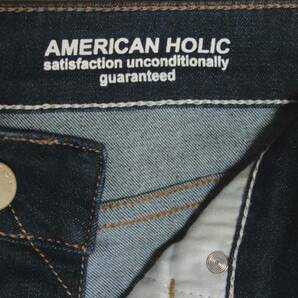 美品 状態良好 超リアル 超カッコいい色落ち ストレッチが効いてとてもはきやすい AMERICAN HOLIC ユーズド加工 スリム W27inch レディースの画像3