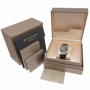 1円 不動 ジャンク ブルガリ BVLGARI OC41S 自動巻き オクト グレー文字盤 SS×レザー メンズ 腕時計の画像6