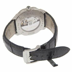 1円 不動 ジャンク ブルガリ BVLGARI OC41S 自動巻き オクト グレー文字盤 SS×レザー メンズ 腕時計の画像4