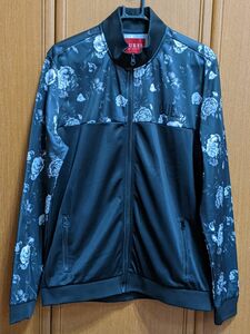 お値下げしました　GUESS 　薄手　ジャージ　ジャケット　上着　アウター　トップス　黒　花柄　 ジャケット 春秋 薄手 軽量