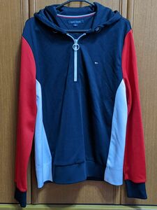 プルオーバーパーカー　　トミーヒルフィガー　TOMMY HILFIGER 薄手　パーカー　トリコロール　