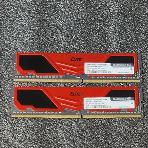 TEAMGROUP ELITE DDR4-3200MHz 32GB (16GB×2枚キット) TPRD416G3200HC22BK 動作確認済み デスクトップ用 PCメモリ の画像1
