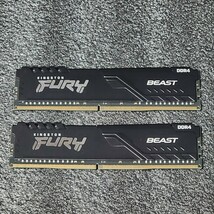 Kingston FURY BEAST DDR4-2666MHz 32GB (16GB×2枚キット) KF426C16BB1K2/32 動作確認済み デスクトップ用 PCメモリ _画像1