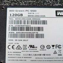 WesternDigtal WD GREEN(WDS120G1G0A-00SS50) 120GB SATA SSD 正常品 2.5インチ内蔵SSD フォーマット済 PCパーツ 動作確認済 128GB_画像3