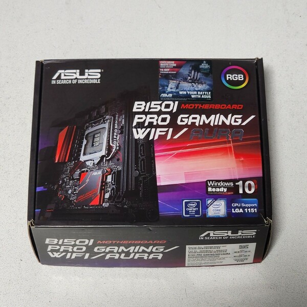 ASUS B150I PRO GAMING/WIFI/AURA IOパネル付属 LGA1151 Mini-ITXマザーボード 第6・7世代CPU対応 最新Bios 動作確認済 PCパーツ