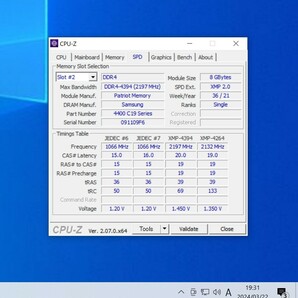 PATRIOT VIPER STEEL DDR4-4400MHz 16GB (8GB×2枚キット) PVS416G440C9K 動作確認済み デスクトップ用 PCメモリ (1)の画像5