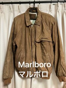  90s Marlboro ガンフラップ 本革 スエード レザー ジャケット ブルゾン ヴィンテージ 古着