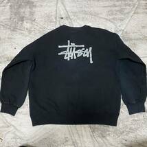 STUSSY スウェット　ブラック　デカロゴ　ロゴ　ワンポイント　ゆるだぼ　ビッグサイズ　ゆったり　ストゥーシー　トレーナー ストリート_画像1