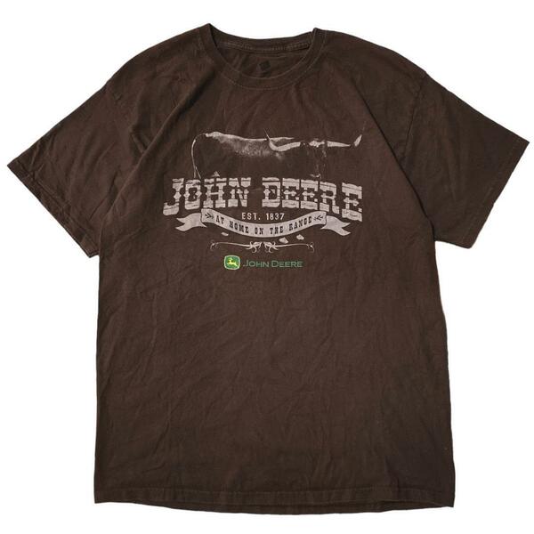 Hanes 半袖Tシャツ JOHN DEERE US企業 ブラウン x11 L相当