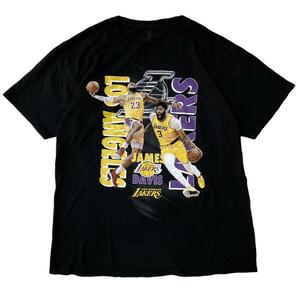 NBA ロサンゼルス・レイカーズ 半袖Tシャツ ブラック US古着 x23 XL相当