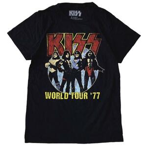 KISS ハードロック バンド半袖Tシャツ ツアー ロックT メキシコ製 x45 S相当