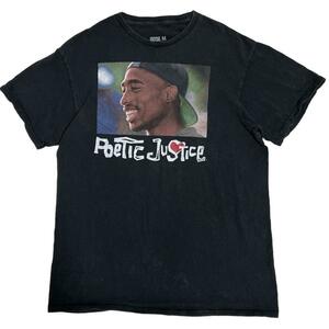 ポエティックジャスティス 2PAC 映画 半袖バンドTシャツ ラッパーw66 M相当