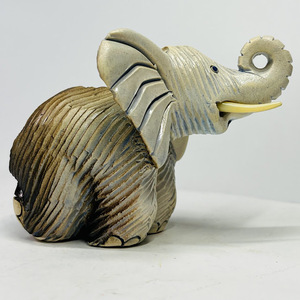 【中古】リンコナダ アフリカ象 159 陶器 動物 置物 ゾウ 象【送料無料】