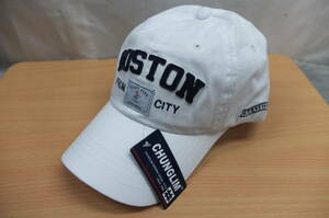  Golf колпак Baseball колпак шляпа диагональный рубчик хлопок ткань BOSTON белый * не использовался дешевый!