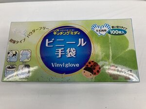 送料無料！ビニール手袋　使い切りタイプ　左右両手　半透明　１００枚　Ｍ　料理　介護ケア　掃除　園芸　奥田薬品２★未使用格安！