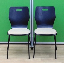 T055Tちょる☆ミーティングチェア 会議用チェア スタッキングチェア 2脚セット 会議椅子 エルモサ 幅500×奥行525×高さ845mm ブラック_画像2
