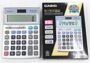 T030Tちょる☆ CASIO カシオ 本格実務電卓 12桁 DS-20WK 検算機能/特大表示/税計算/状態表示 計算機 動作確認済み 