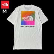 売切り【正規新品】THE NORTH FACE◆SHORT-SLEEVE BOX NSE TEE 半袖 Tシャツ US限定 ボックスロゴ レインボー 男女兼用(M)白 180902-15_画像3