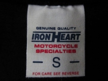 日本製 IRON HEART 7.5ozヘビーボディ 21oz EXTRA HEAVY DENIMプリント Tシャツ Sブラック アイアンハートTHE WORKSバイク バイカー ワーク_画像8