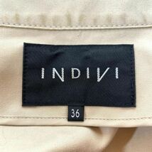INDIVI インディヴィ スプリングコート ベージュ ベルト付き トレンチコート コットン100％ 36 B5045_画像7