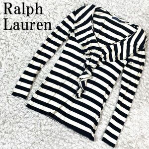 Ralph Lauren ボーダーカットソー ブラック/ホワイト ラルフローレン フリルカットソー 黒 白 S B5174