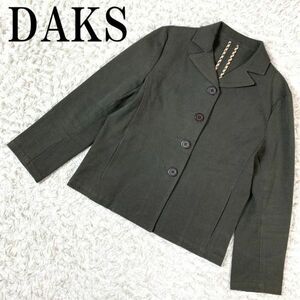 DAKS ダックス テーラードジャケット ブラウン コットン 40 B5274