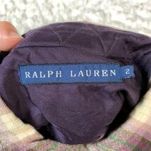 Ralph Lauren ラルフローレン チェックシャツ 紫系 長袖シャツ パープル レーヨン ウール オンブレ 2 B5524_画像4