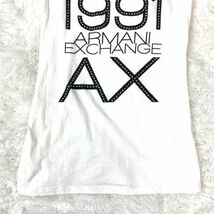 ARMANI EXCHANGE 半袖Tシャツ ホワイト アルマーニエクスチェンジ 半袖カットソー プリントTシャツ 白 XS B5576_画像3