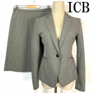 ICB アイシービースカートジャケットセットアップグレーカジュアル イベント セレモニー ビジネス オフィス ポケット有 スリット有 9 B5613