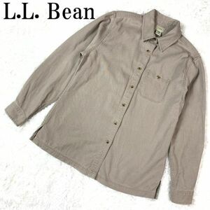 L.L. Bean エルエルビーン ビッグシャツ ベージュ ビッグシルエット テンセル コットン S B5648