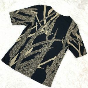 JURGEN LEHL 半袖カットソー 総柄 ブラック ヨーガンレール 半袖Tシャツ 黒 コットン100％ L B5676の画像6