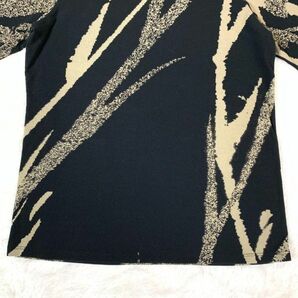 JURGEN LEHL 半袖カットソー 総柄 ブラック ヨーガンレール 半袖Tシャツ 黒 コットン100％ L B5676の画像3