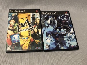 PS2　ソフト　2本セット　ペルソナ３　ペルソナ４　カード・ハガキ付属　