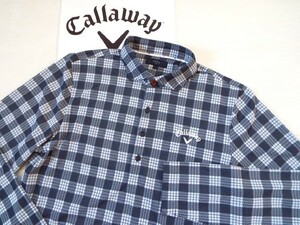 ★超美品★Callaway キャロウェイ / バカラチェック プルオーバーシャツ 石川ファブリック 吸湿速乾 / サイズＬ