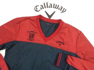 ★美品★Callaway キャロウェイ / 配色スウェット Vネックプルオーバージャケット 241-258540 / サイズＬ