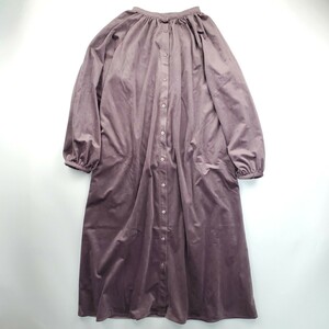 ◇b 【ひかえめな華やかさ】 タルバイユミ tal. by yumi. ロング丈 シャツワンピース Sサイズ 婦人服 レディース トップス 紫 パープル系