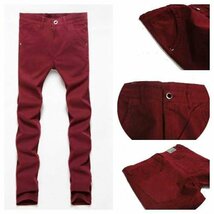 【M-L/W31】ゴルフパンツ チノパン メンズ スキニーパンツ 新品 赤 レッド ストレッチパンツ 31 M 赤 226-red-31_画像7