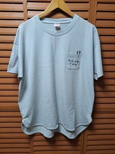 Tシャツ 半袖大きいサイズレディース　４L　しまむら　水色 プリントTシャツ