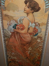 アルフォンス・ミュシャ MucFa/1909 リトグラフ？　ポスター？　額装品　アクリル板入り_画像4