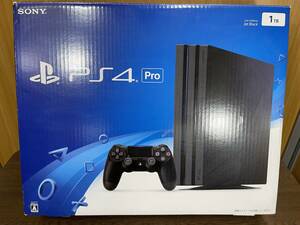 25) PlayStation4 pro ジェット・ブラック 1TB CUH-7000B B01 PS4 プレイステーション4 【ゴム足2つ欠損 HDMIケーブル社外製】