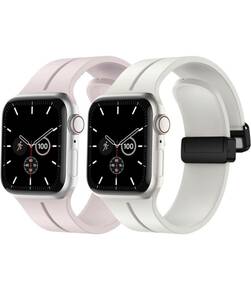 アップルウォッチ バンド シリコン マグネット 49mm 45mm 44mm 42mm Apple Watch バンド スポーツ 磁気 Apple Watch ベルト 2本