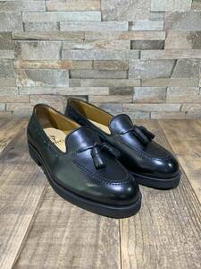 [未使用]ケンフォード KENFORD K401 24.5cm ブラック クロ 黒 ローファ タッセルローファ レザー 本革 革靴