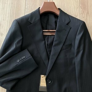 新品 COMME CA MEN コムサメン「REDA」シャドーストライプ ドレスジャケット 05ブラック Lサイズ 02GE02 定価75,900円の画像2