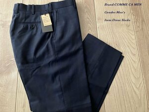 新品訳有り COMME CA MEN コムサメン “CERRUTI イル・プリンチペ”スラックス 09ネイビー SS(XS)サイズ 03FE07 定価39,600円