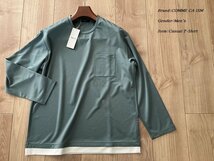 新品訳有り COMME CA ISM MEN コムサイズム ストレッチポンチ フェイクレイヤード Ｔシャツ 21グリーン Lサイズ 61TC02 定価3,900円_画像1