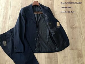 新品訳有り COMME CA MEN コムサメン シャドーストライプスーツ 09ネイビー LL(XL)サイズ 02SE03 定価75,900円