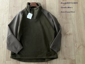 新品訳有り COMME CA BEETA MEN ベータメン ハイネックプルオーバー 20カーキ Mサイズ 27CE12 定価31,900円