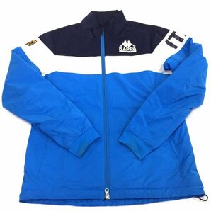カッパ サイズ L 長袖 中綿 ジップアップ ジャケット 英字ロゴ ポリエステル メンズ アウター ブルー KAPPA ITALIAの画像1